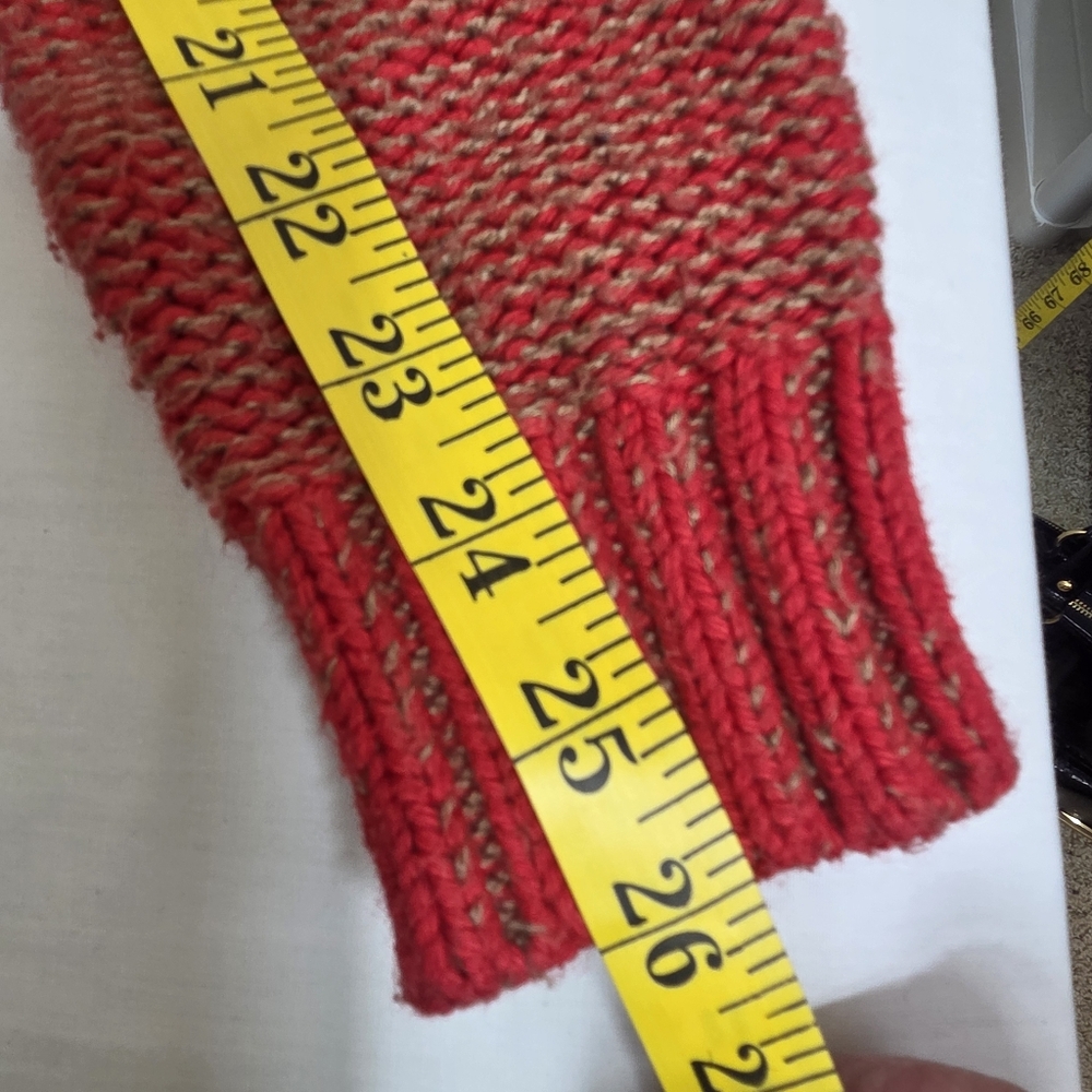 abercrombie & fitch cableknit fishermans crewneck sweater sz L wmns red nautical - Picture 11 of 11